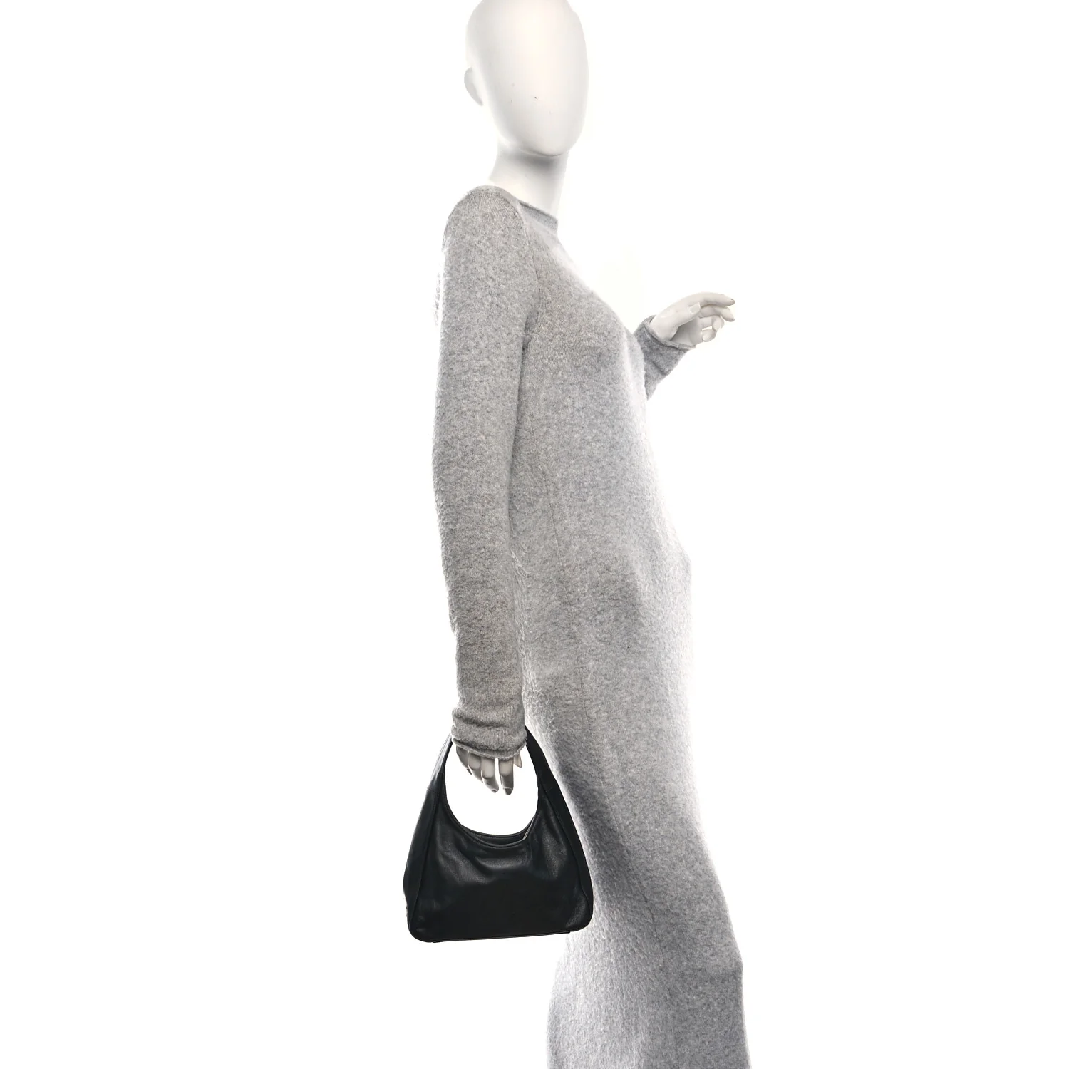 Nappa Mini Triangle Hobo Black