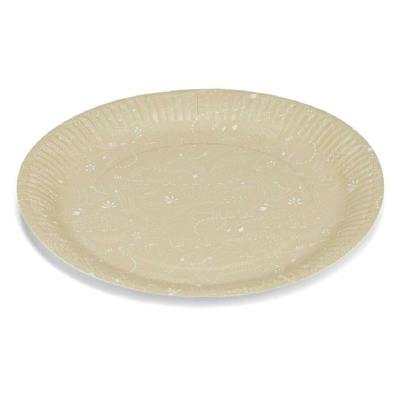 Lot de 8 assiettes motif dinosaures carton Ø23cm