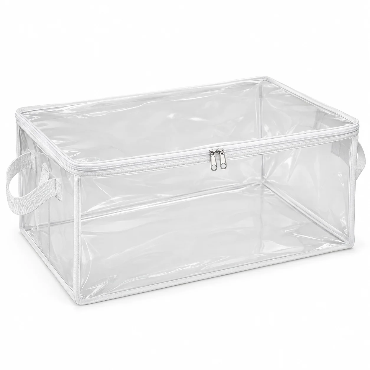 Clear White-Trim Clothes Storage Bag, Large