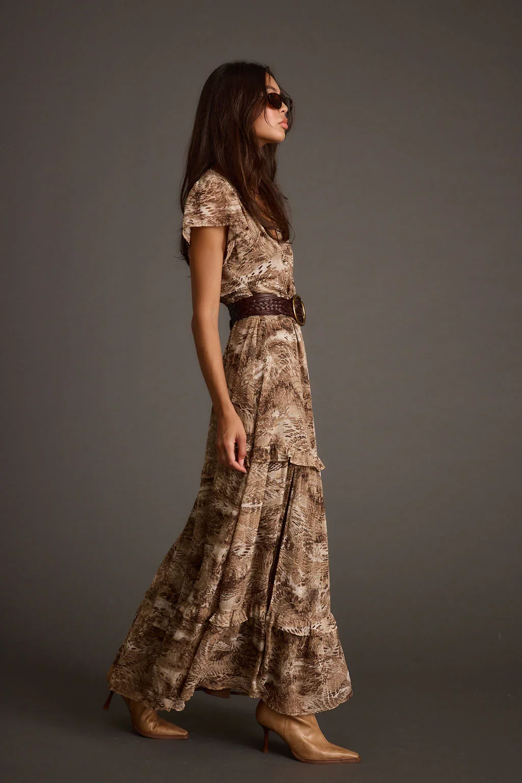 Sundance Mocha Printed Maxi Dress