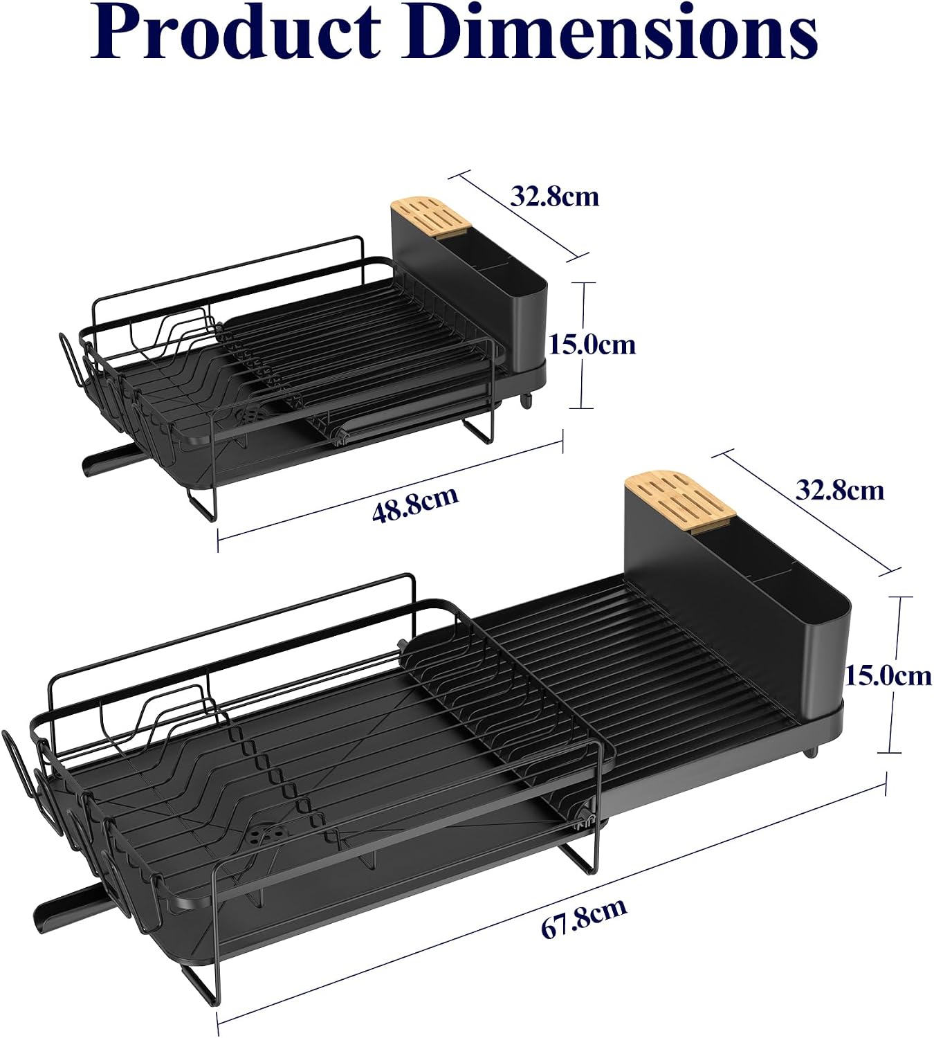 Kitsure Extendable Dish Drying Rack, 19.2