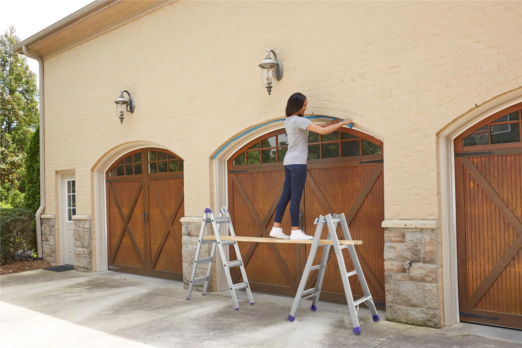 18ft Reach Height Aluminum Multi-Position Ladder,300 lb. Load Capacity Type IA Duty Rating - Image 4