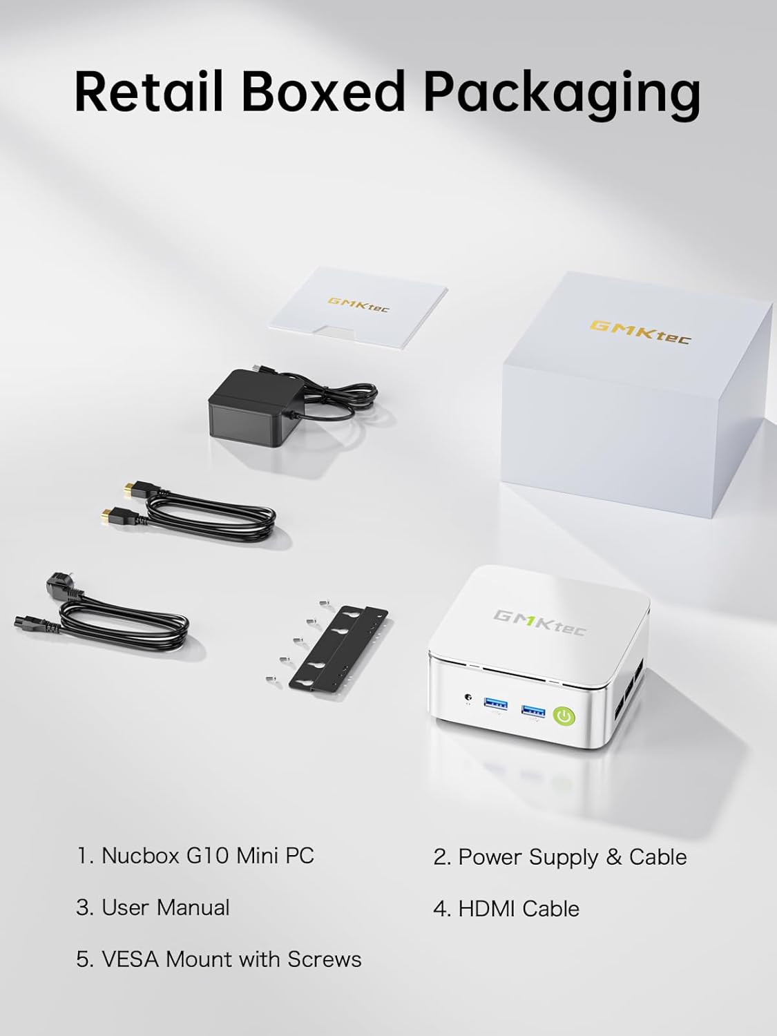 GMKtec Mini PC Ryzen 5 3500U 1TB NVMe SSD 16GB DDR4 2.5GbE NIC LAN Office Home Desktop Computers  HTPC Proxmox  HDMI 2.1  USB-C  DP Triple 4K Display Nucbox G10