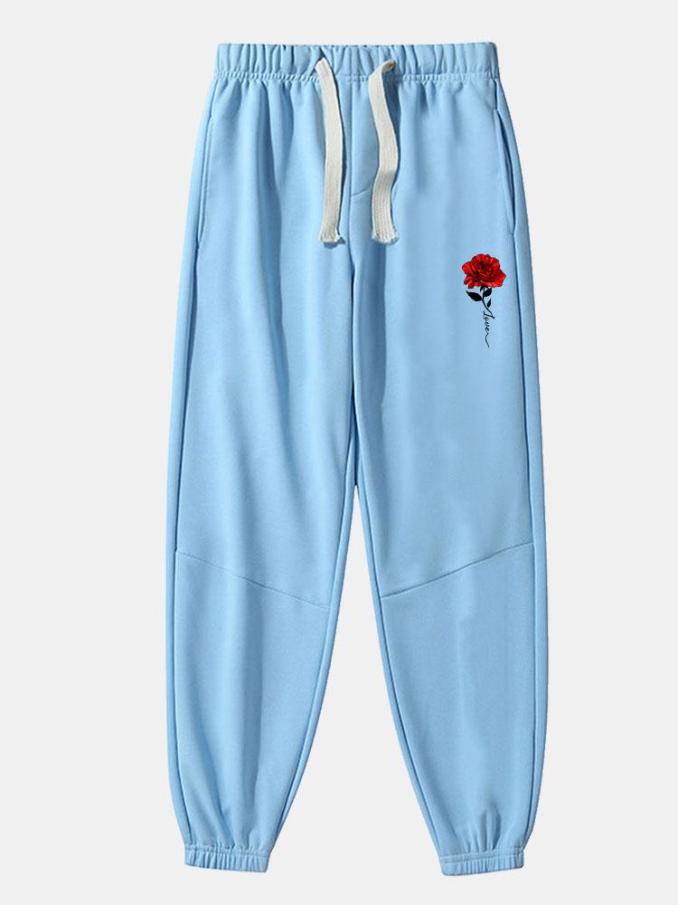 Pantalon de jogging en coton mélangé imprimé rose