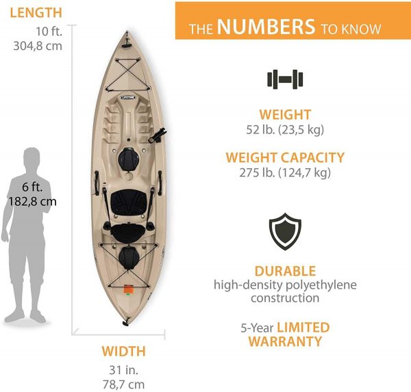 Pack de 2 kayaks de pêche Lifetime 90806 Tamarack Angler 100 C (pagaies incluses)