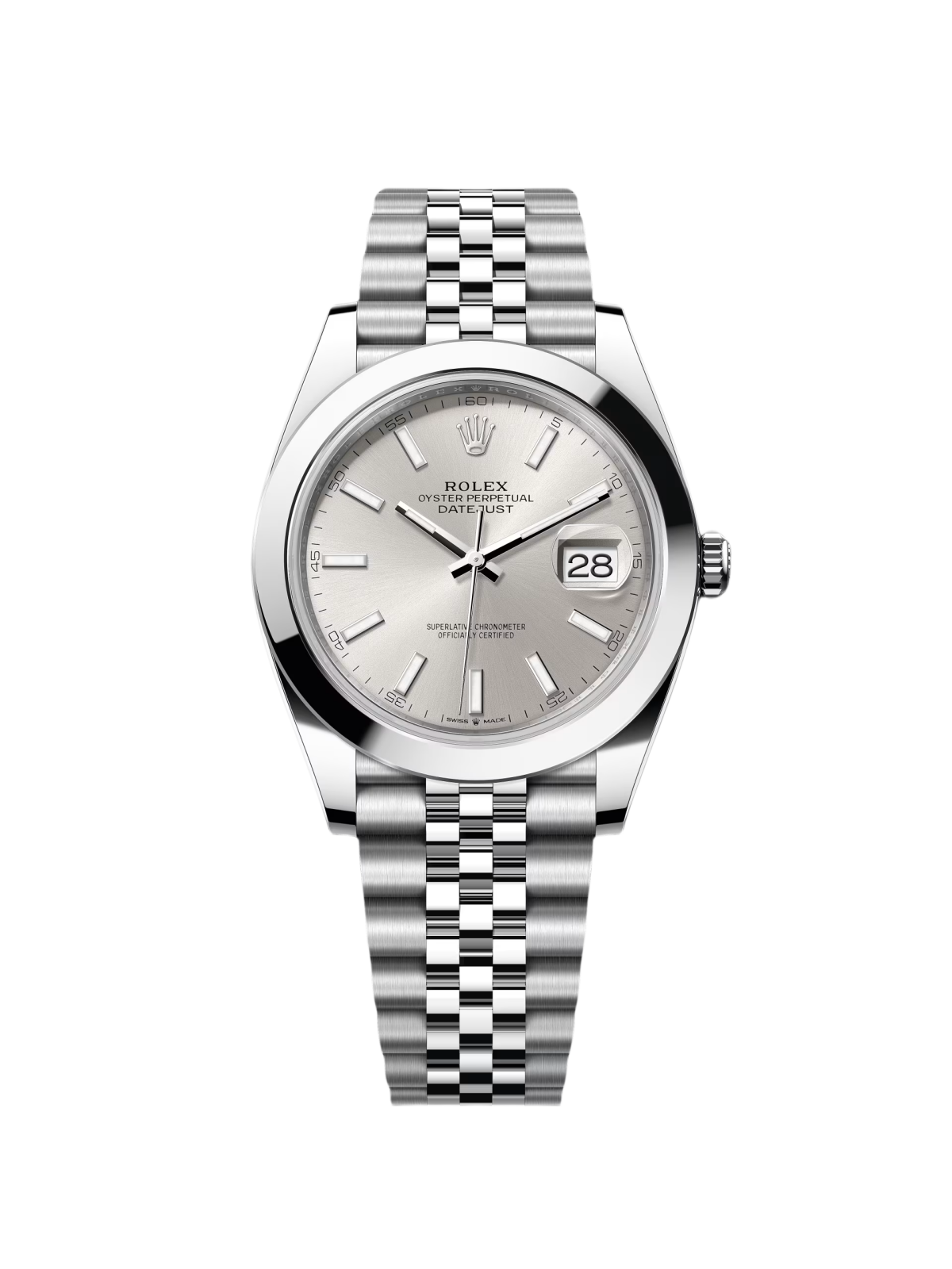【Super Clone】RLX Datejust 41mm 126300 Silver Index Jubilee Stainless Steel Watch