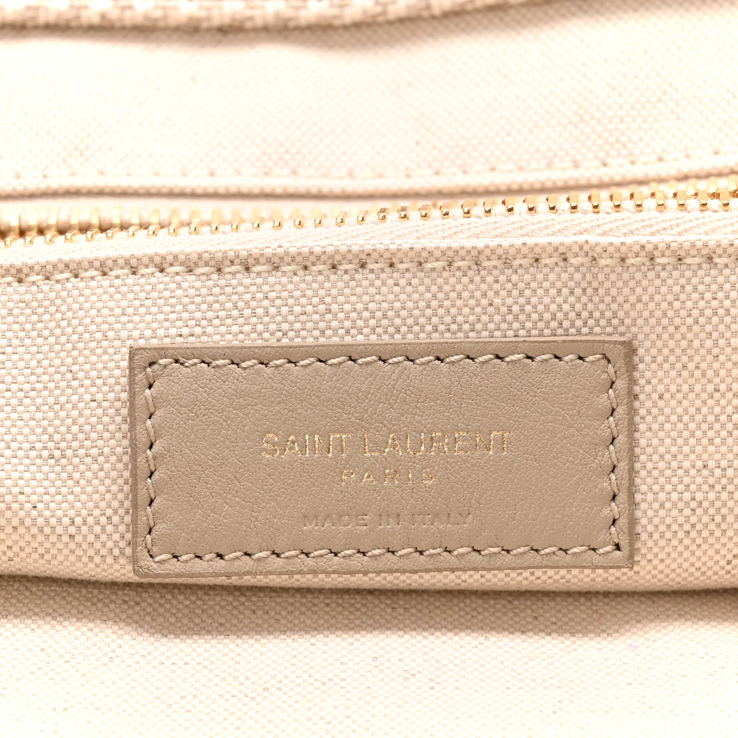 Linen Calfskin Rive Gauche Tote Beige Sea Salt