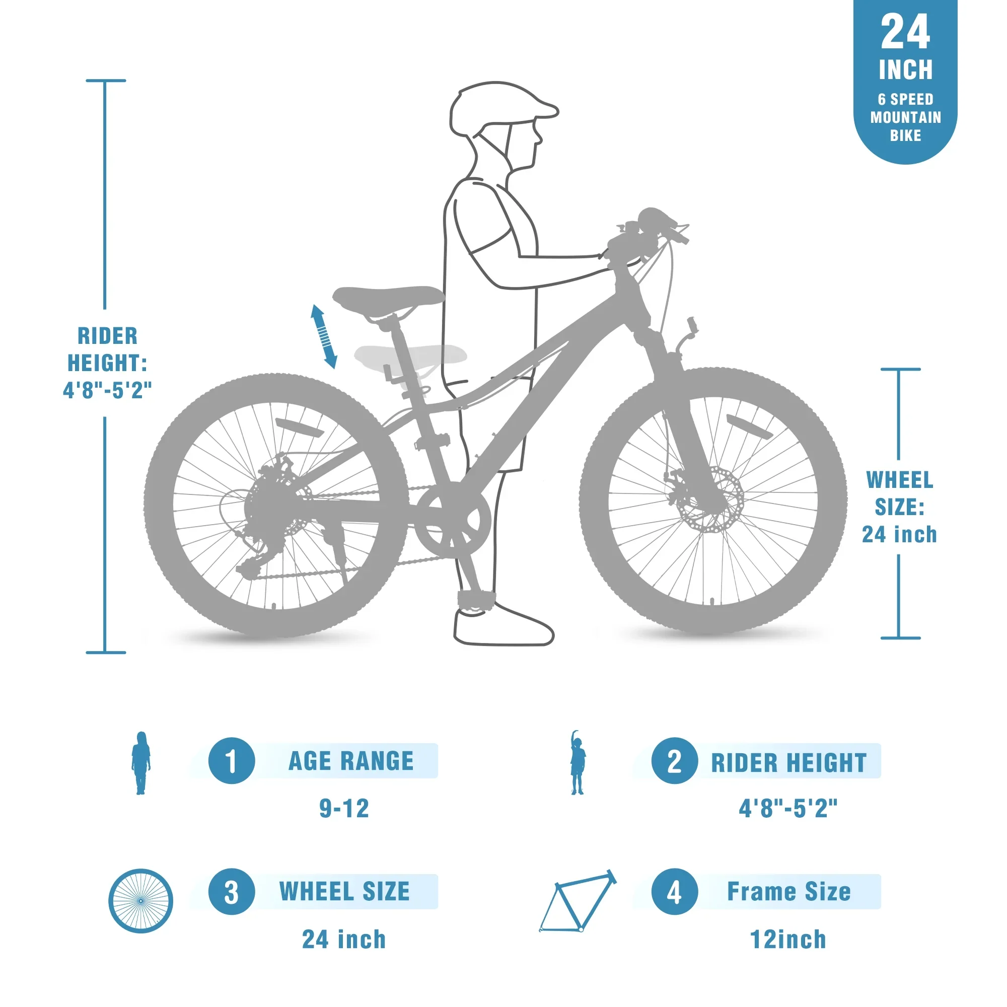 24“/26 Mountain Bike for Women - 21-Speed, Dual Disc Brakes, Front Suspension, All-Terrain Tires, 85% Pre-Assembled Carbon Steel Frame Bicycle