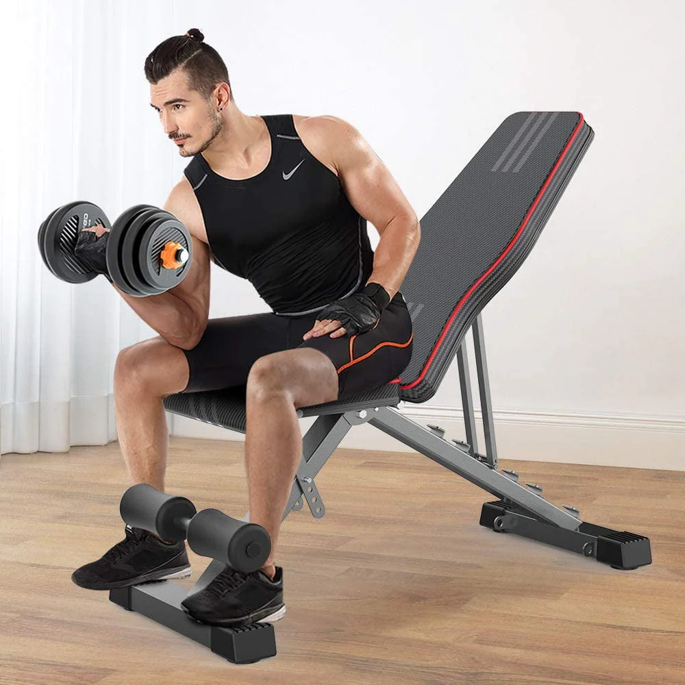 Delfy 13 Level Adjustable Weight Bench Commercial Multi-use/Foldable Home Training/Incline/Decline/Flat Workout Bench for Home Gym
