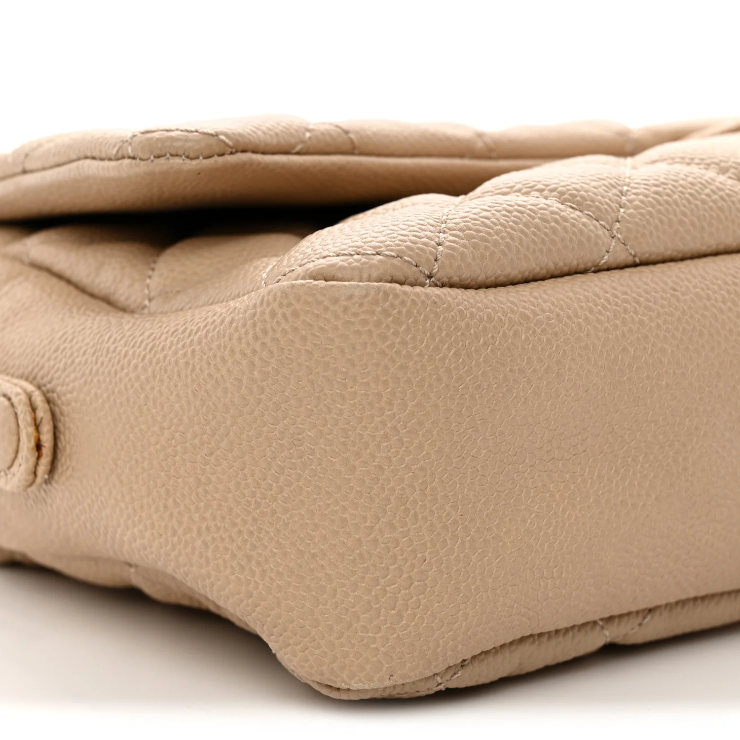 Caviar Quilted Jumbo Easy Flap Beige