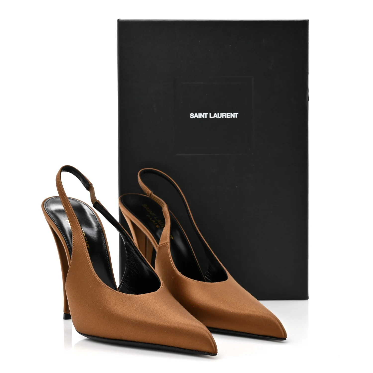 Silk Satin Faye 110 Pumps 38 Deep Cognac