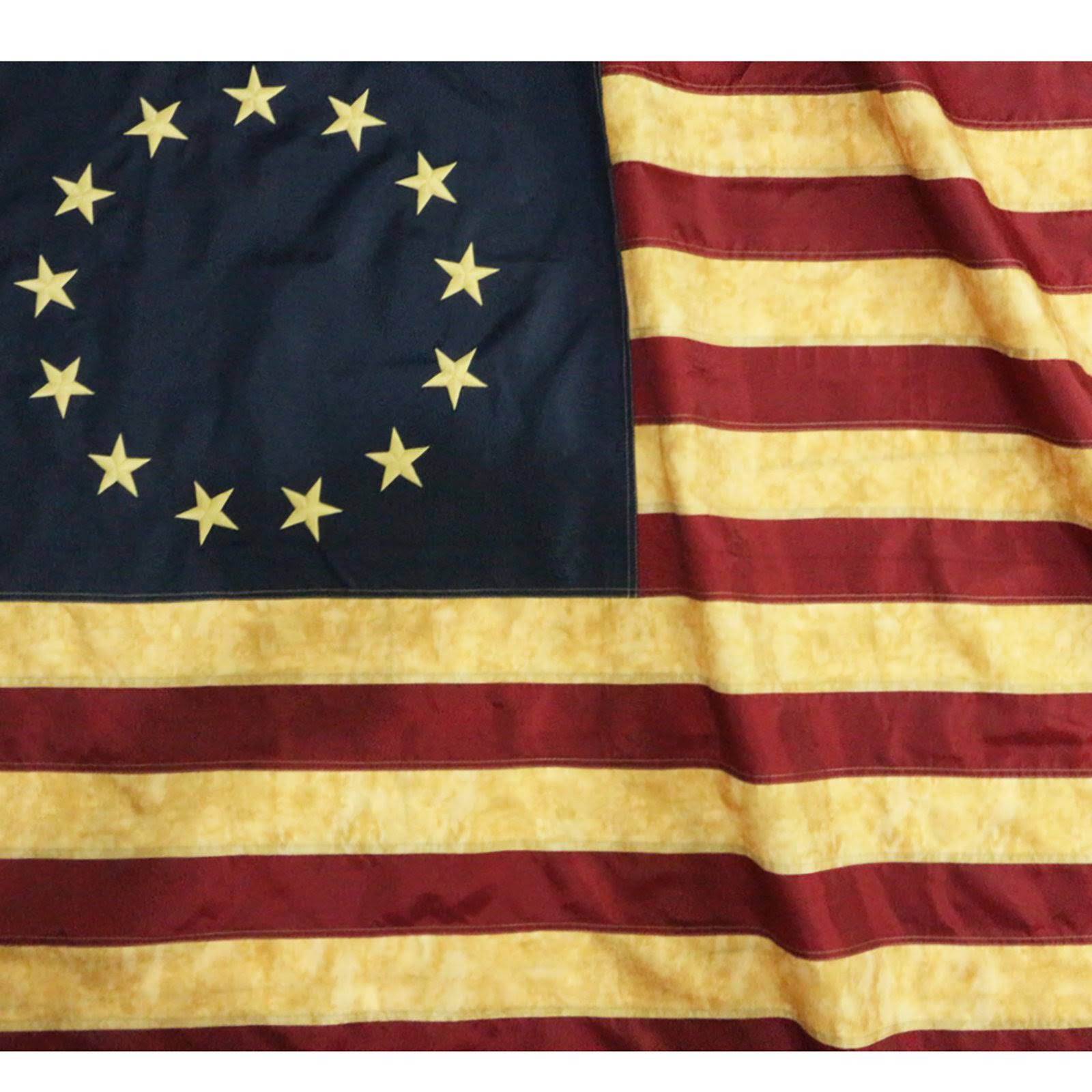 Anley Vintage Style Tea Stained Betsy Ross Flag 3x5 ft Nylon Antiqued USA Banner