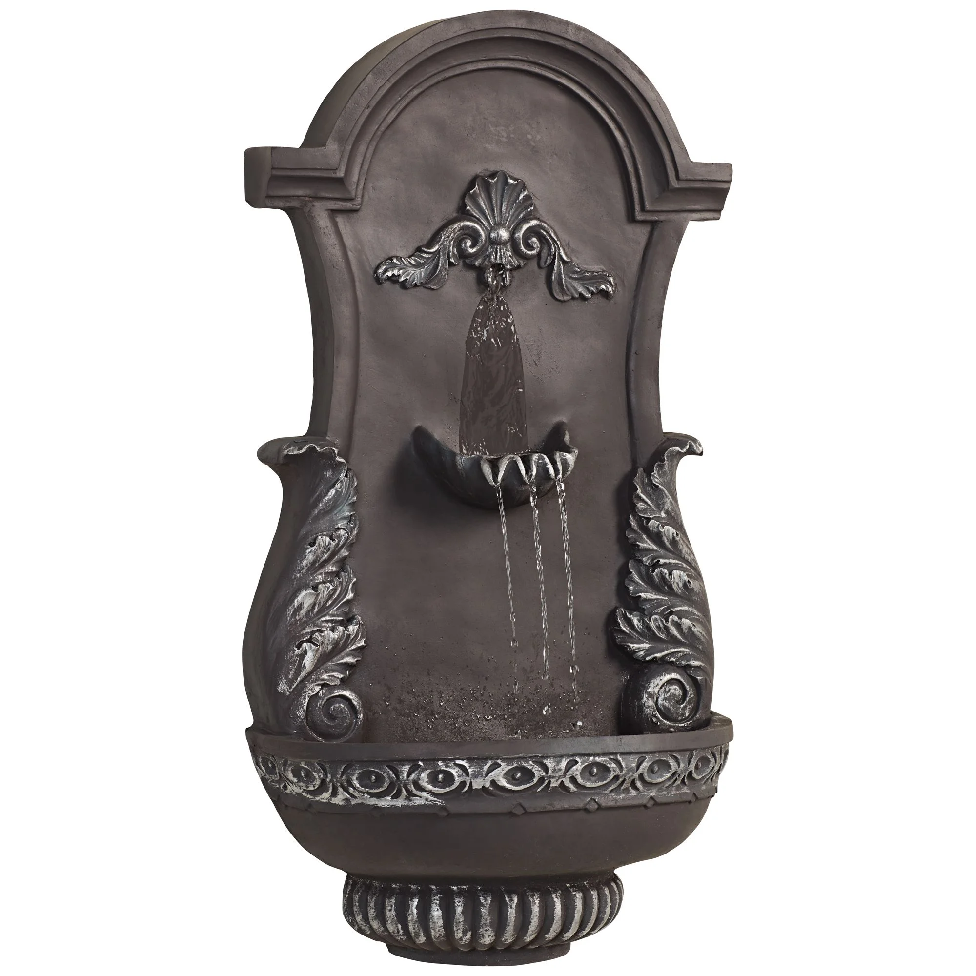 San Pablo Ornate 33" High Large Italian Indoor Outdoor Decor Gray Resin Wall Fountain Outside Garden Patio - Image 5