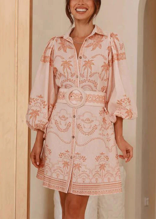 Sophie Paris I Mini-robe en lin rose