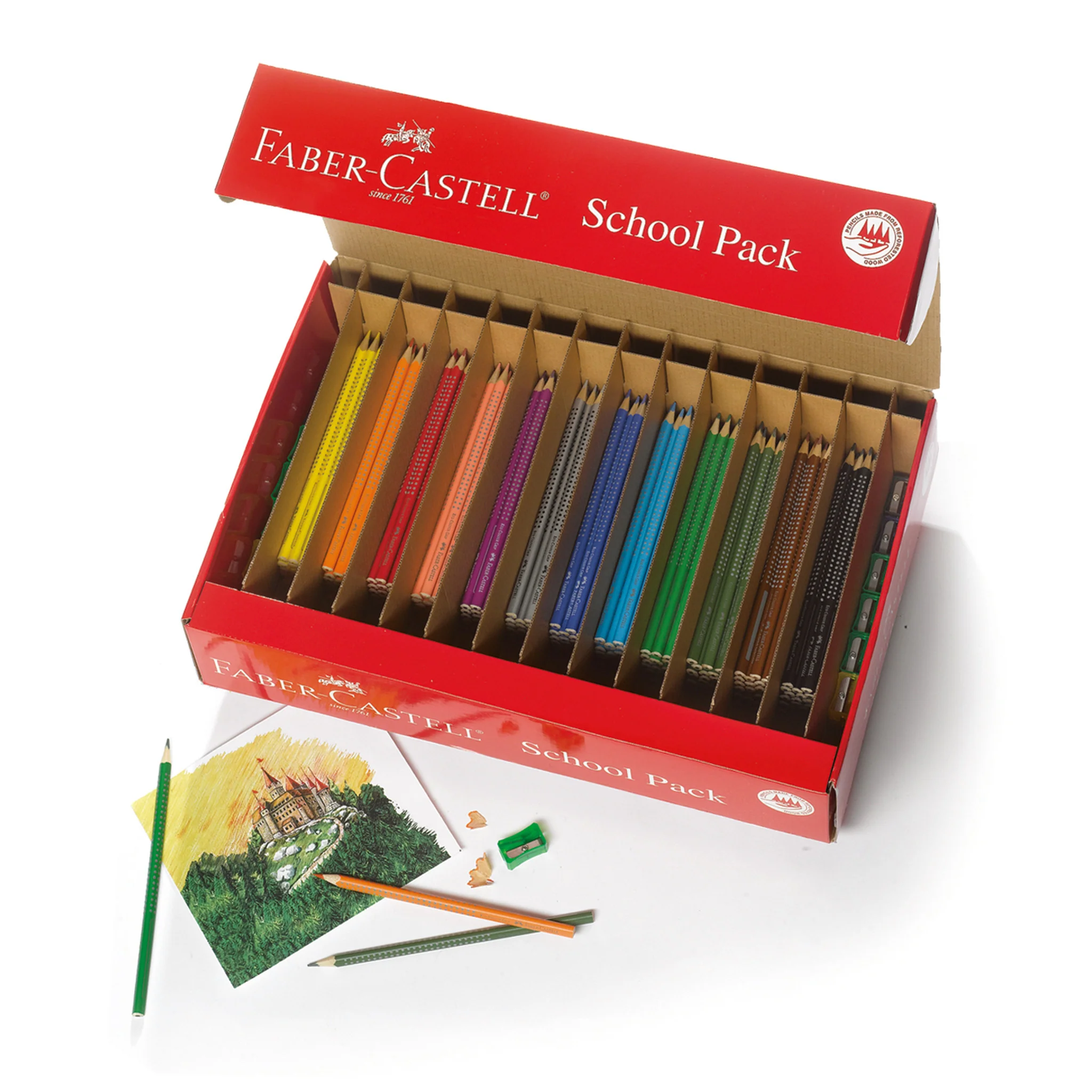 Pack scolaire de crayons écologiques de couleur Grip
