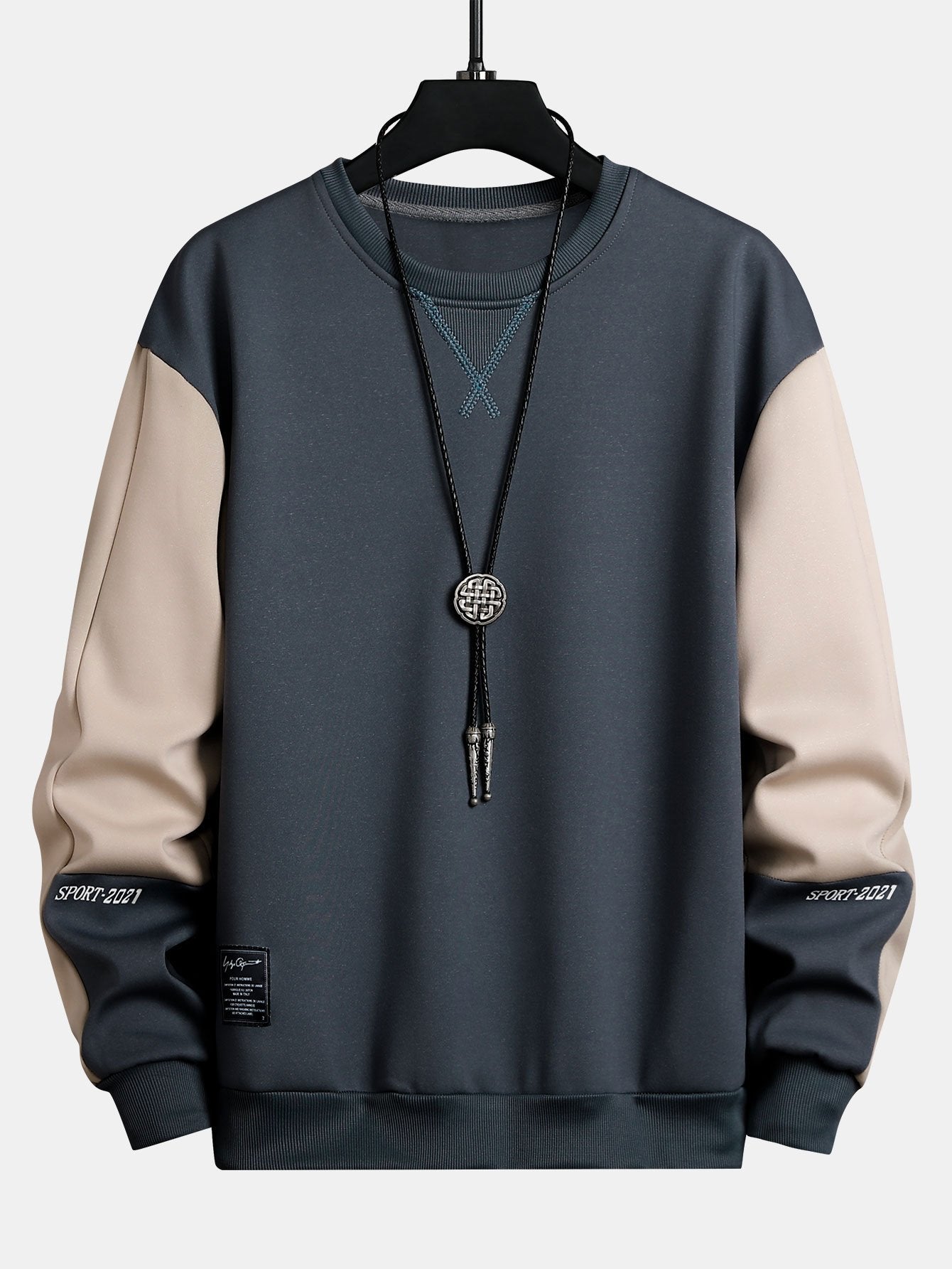 Sweat-shirt à col rond Color Block