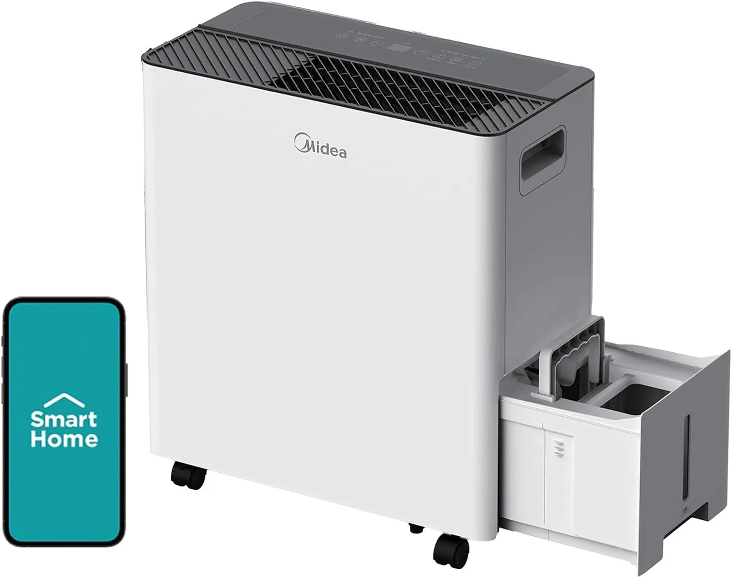 Restored Midea Smart 50 - Pint Dehumidifier with Built - in Pump, (Refurbished)