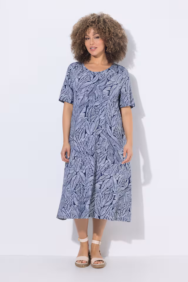 Leaf Print T-Shirt Dress