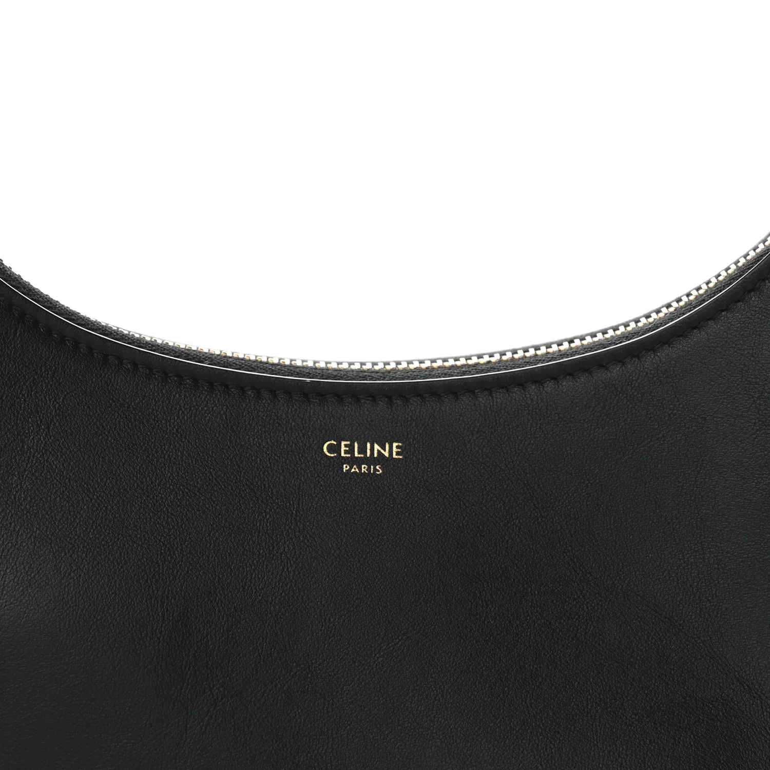 Smooth Calfskin Medium Strap Ava Shoulder Bag Black