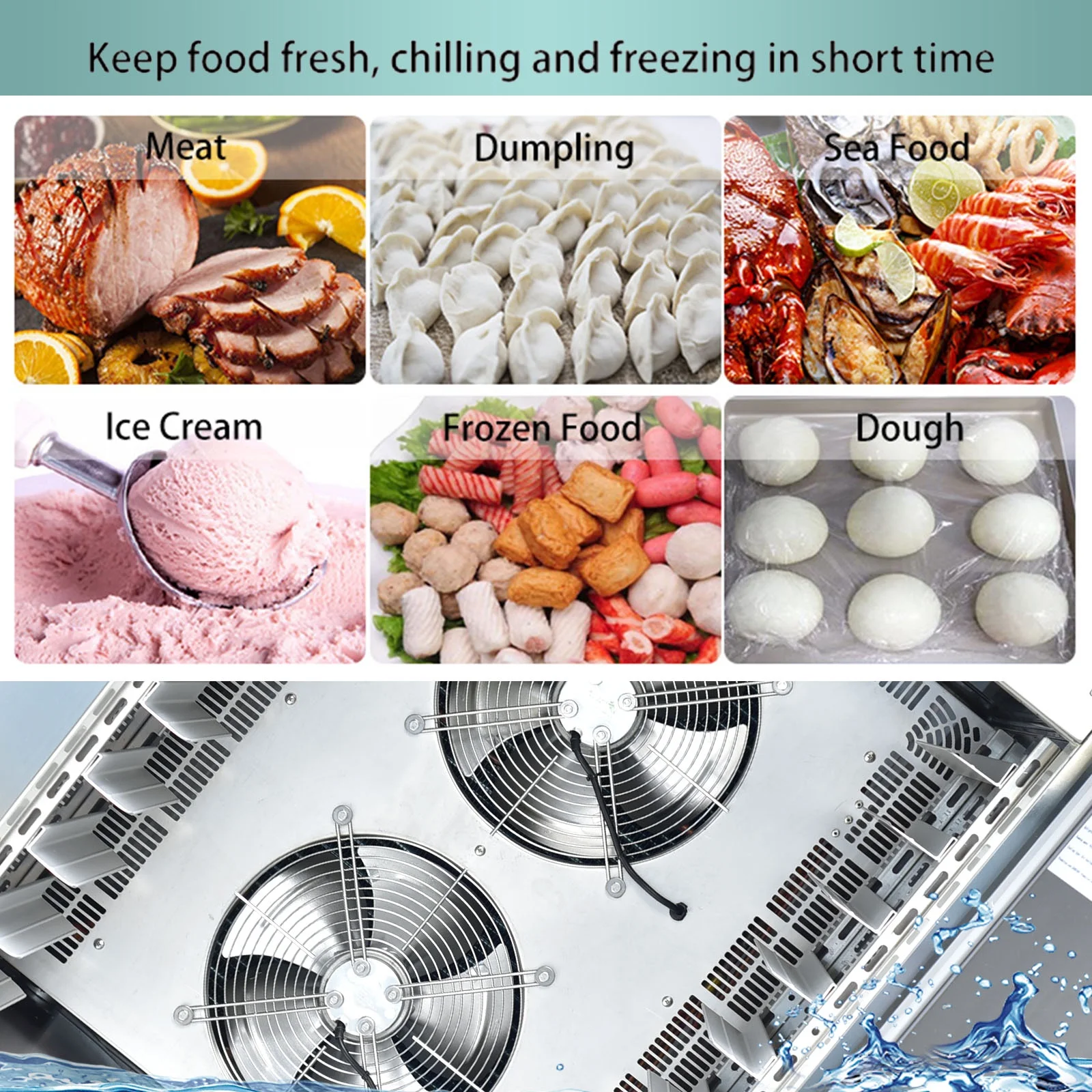 Kolice Commercial 5 Trays Blast Chiller & Freezer, Chest Freezer, Shock Freezer with Food Probe,Lowest temp: -40��F for Restaurant,Bakery,School,Hotel