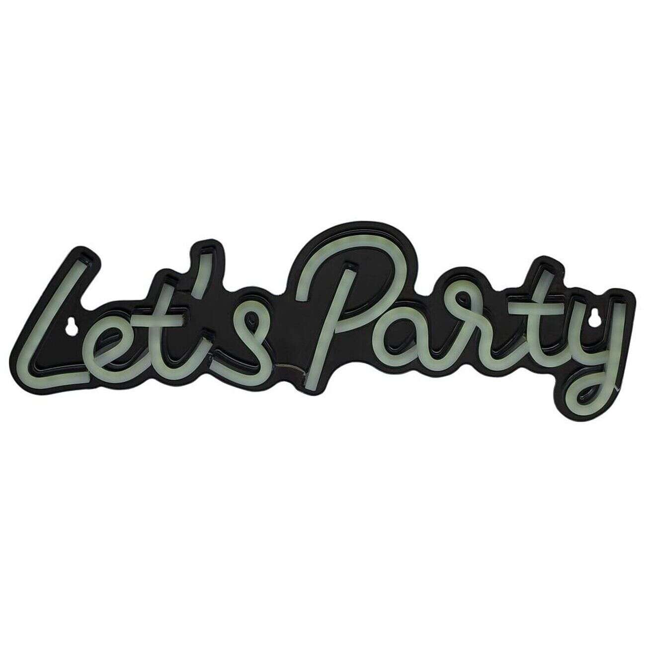 Néon LED inscription Let's Party blanc