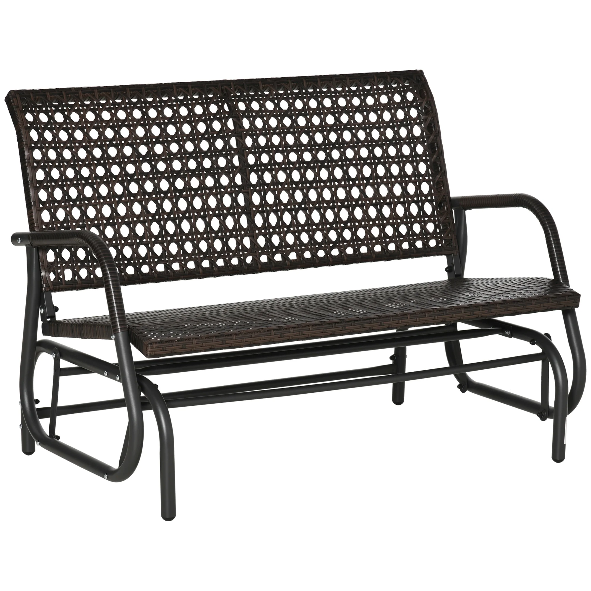 Outsunny Polyrattan Schaukelbank 2-Sitzer Braun