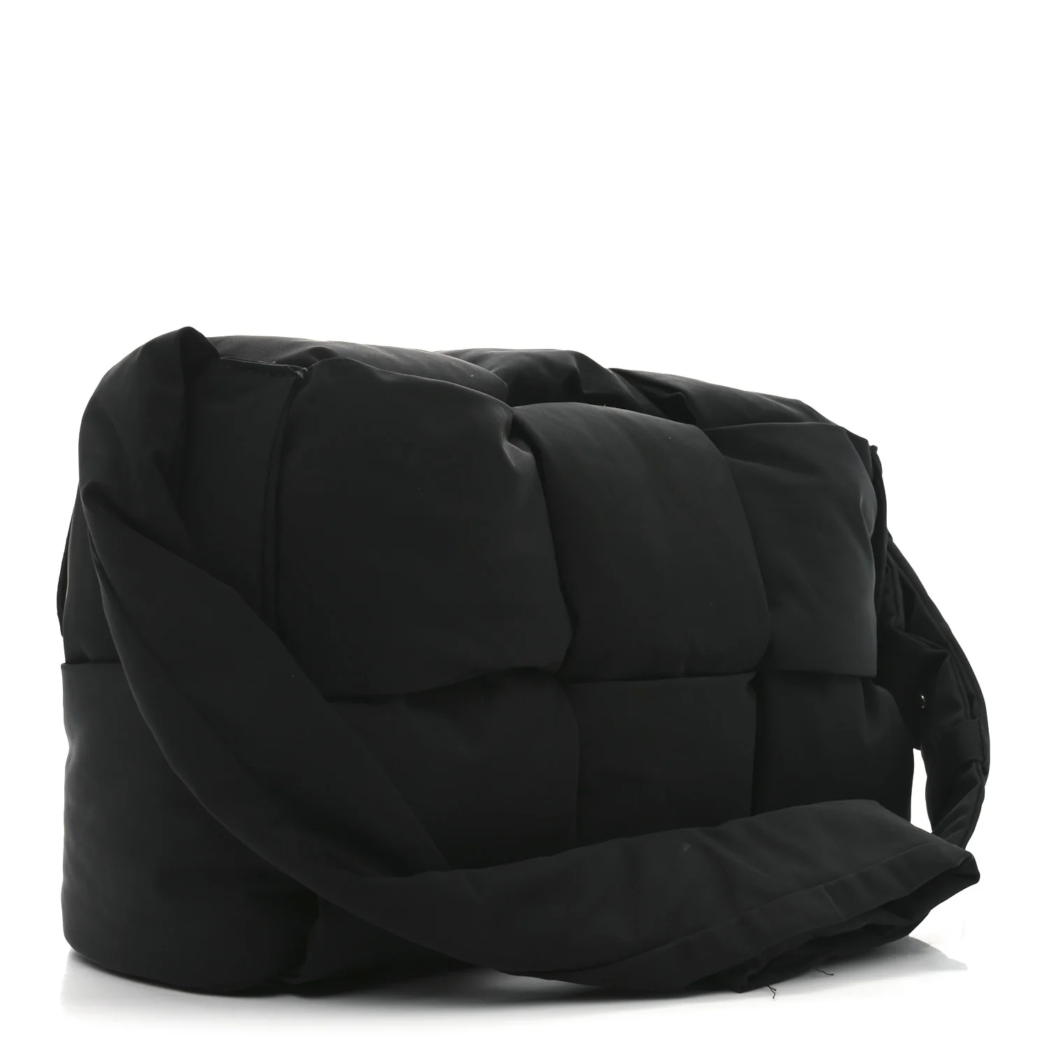 Nylon Intrecciato Padded Tech Maxi Cassette Bag Black