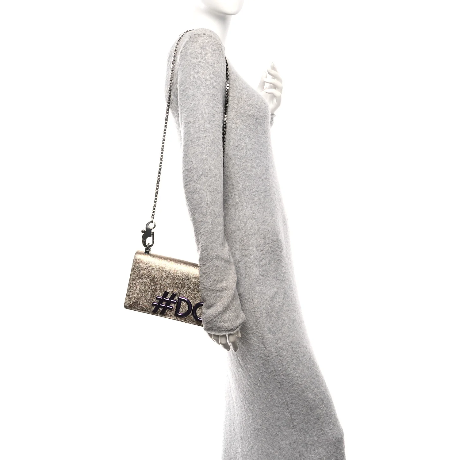 Metallic Calfskin DG Girls Millennials Crossbody Bag Gold