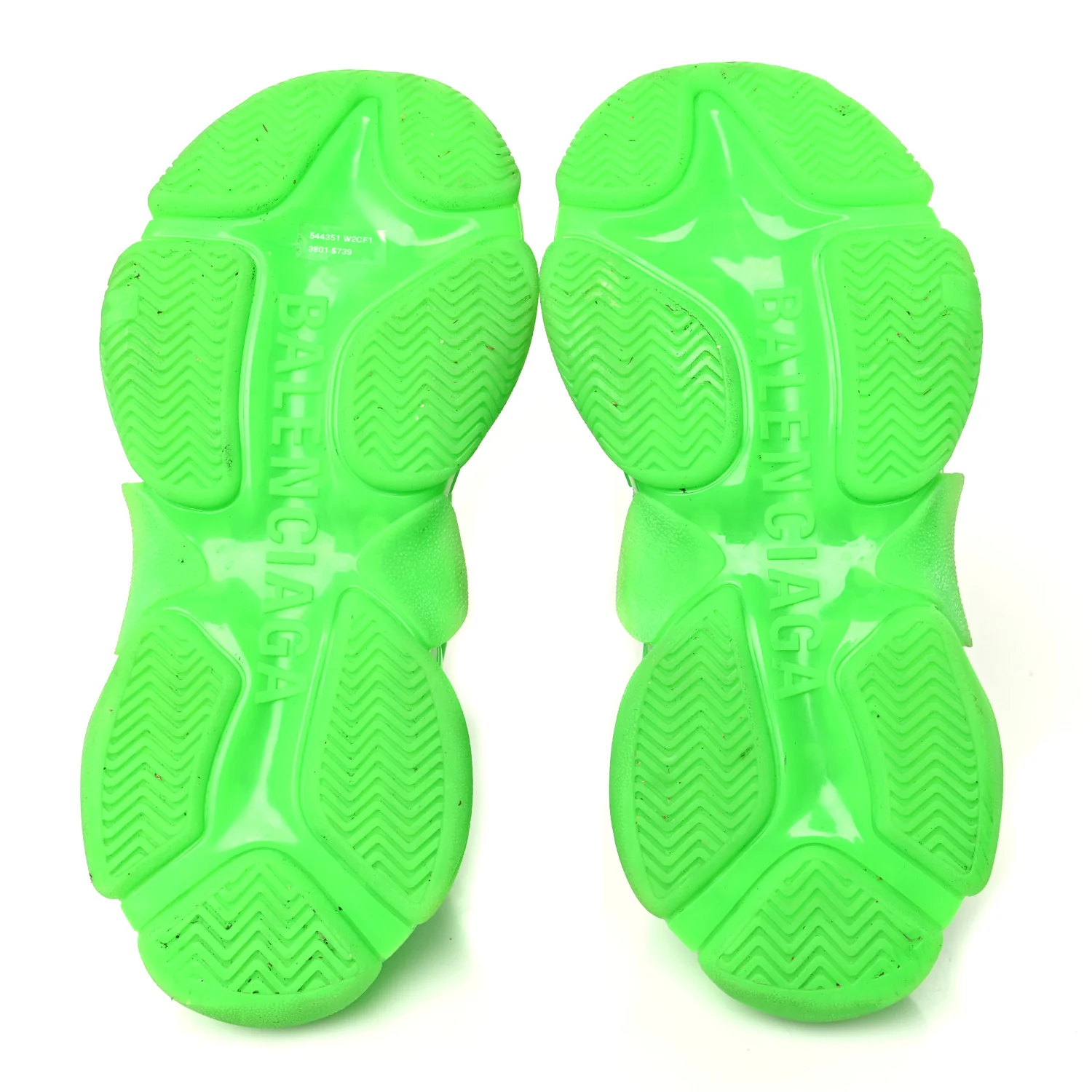 Fabric Mesh Clear Sole Womens Triple S Sneakers 36 Fluo Green