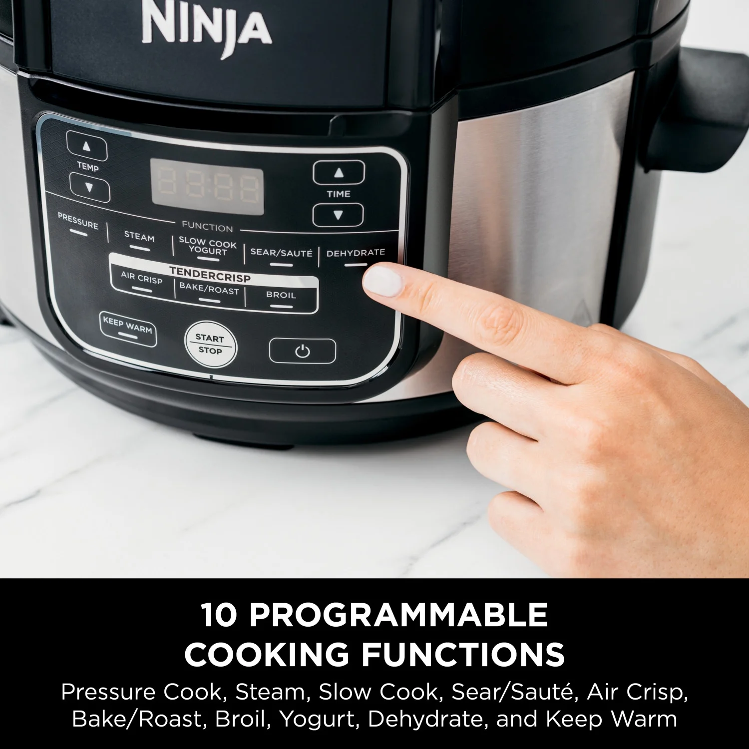 Ninja Foodi 10 - in - 1 5 Qt Pressure Cooker, Steamer, Bake, Broil, Dehydrate, Air Fryer, Non - Stick, FD101 Stainless Steel