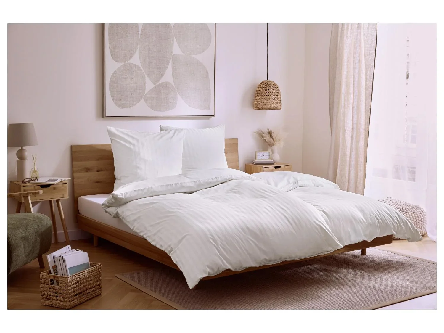 LIVARNO Drap-housse en satin de coton et bambou, 140 - 160 x 200 cm