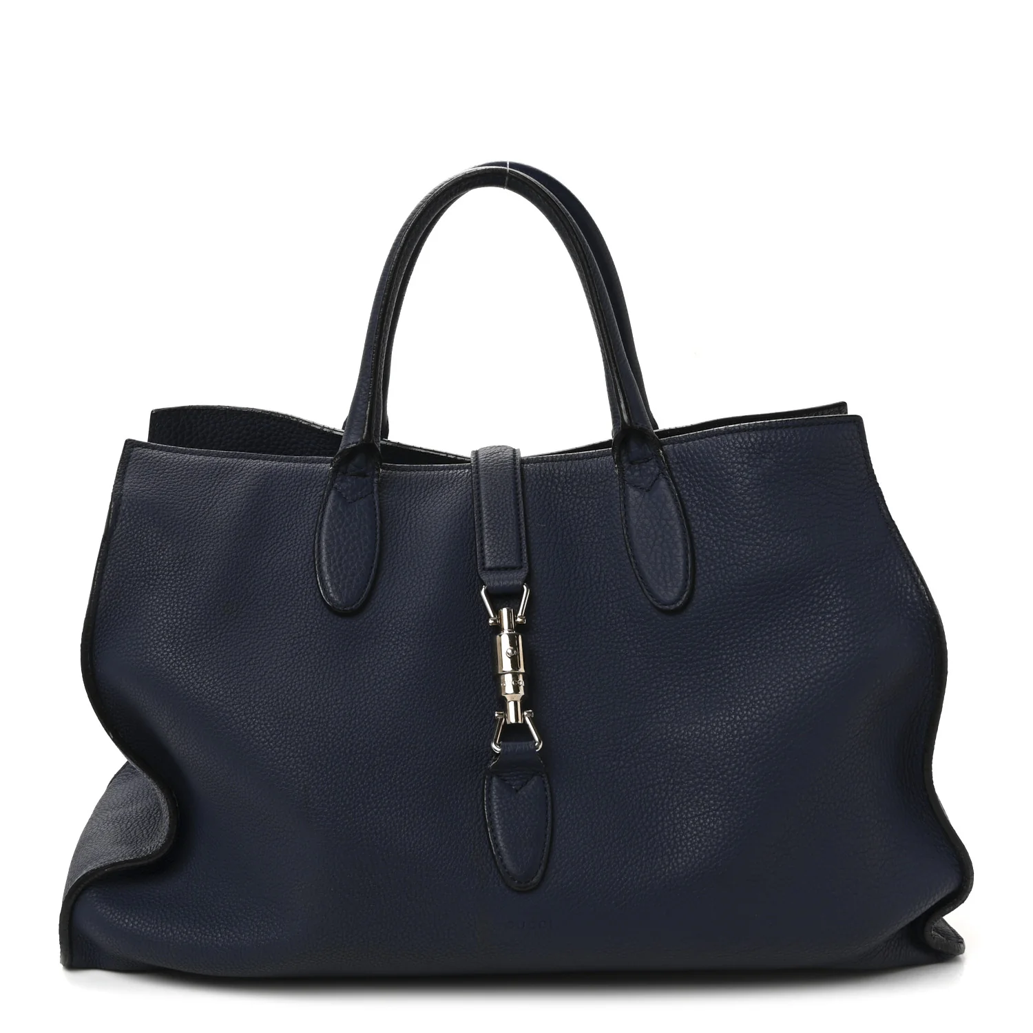 Soft Calfskin Medium Jackie Top Handle Bag Classic Blue Marine