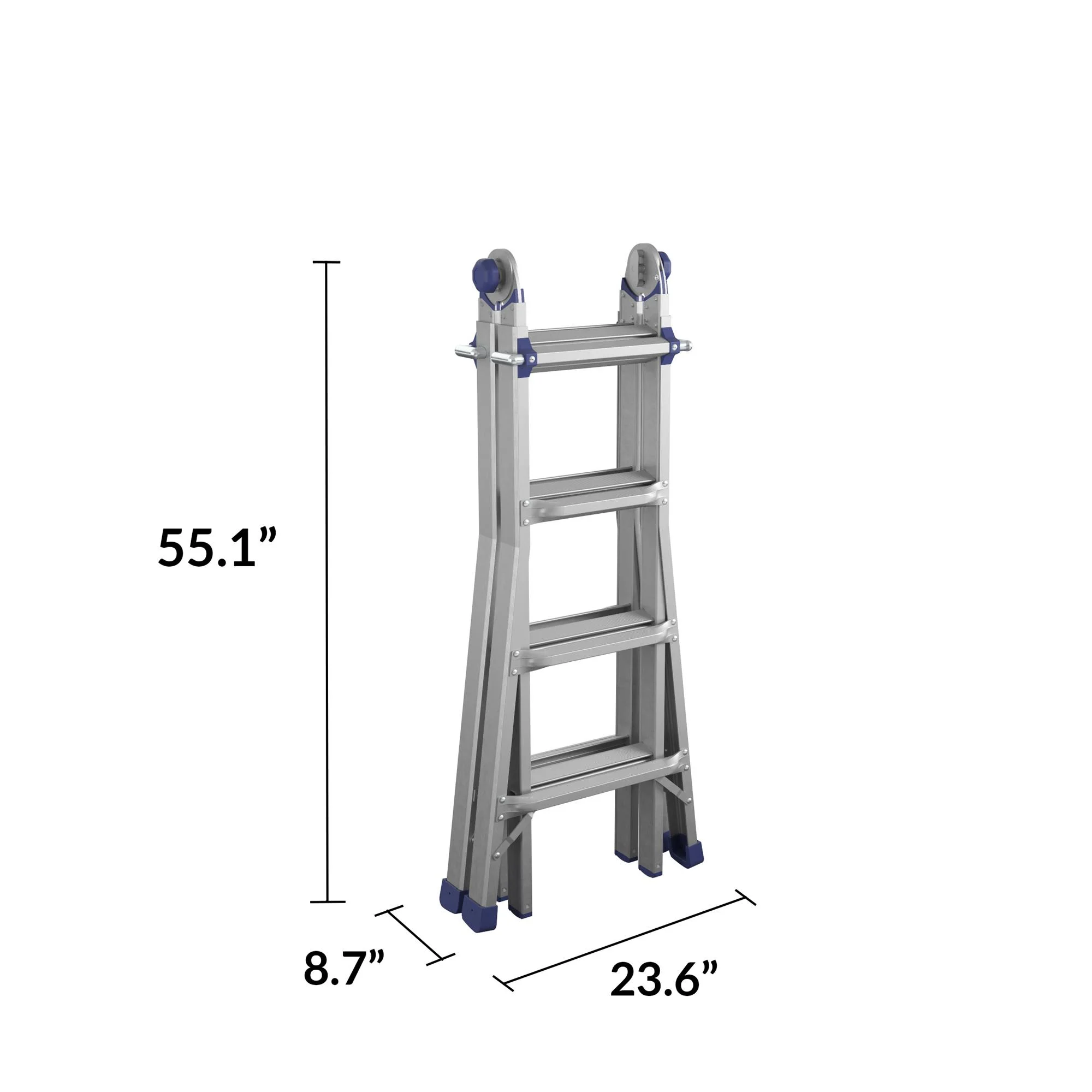 18ft Reach Height Aluminum Multi-Position Ladder,300 lb. Load Capacity Type IA Duty Rating - Image 6