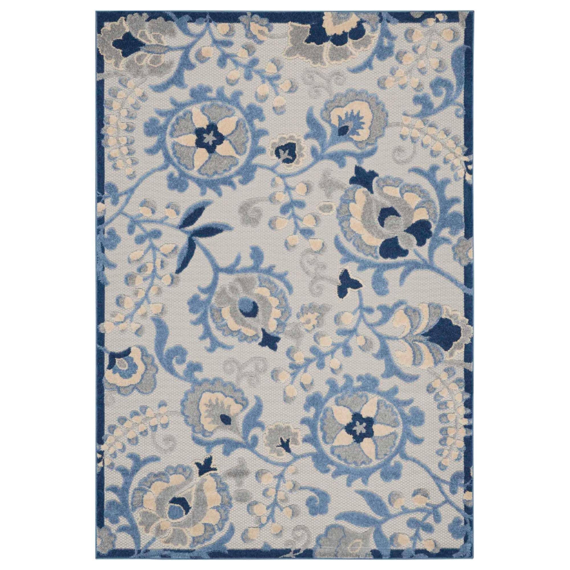 Nourison Aloha Blue / Grey Rug Size: 7' x 10'