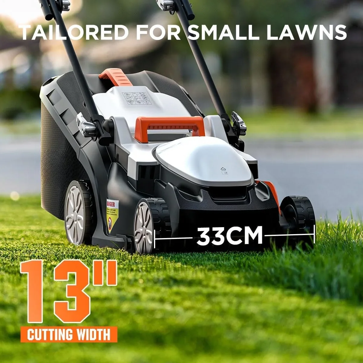 Cordless Lawn Mower 13 Inch, U20 Handy+ 20V Electric Lawn Mowers for Garden, Yard and Farm, 5 Heights Adjustment, Light Weight,4.0Ah Portable Battery Included