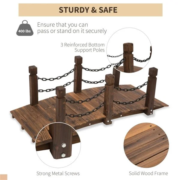 Wooden Garden Bridge Arc Footbridge ( Amazon Shipping)(Prohibited by WalMart)