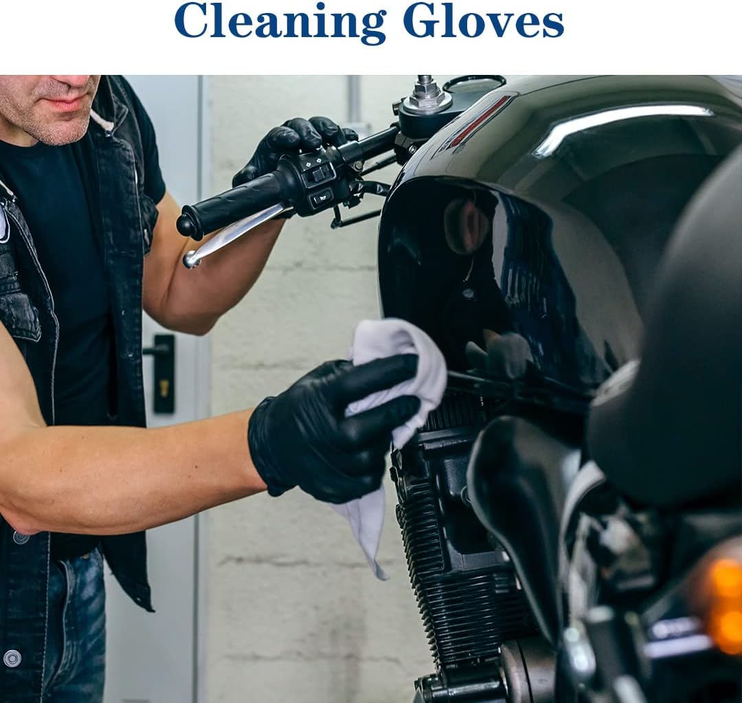 YKANG Black Disposable Nitrile Gloves, Latex Free Food Safe Cooking Gloves