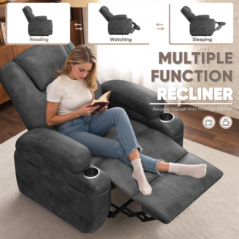 power lift electric Massage recliner chair Oversized Single Sofa with Cup Holder for elderly,Black(Black) - Image 7