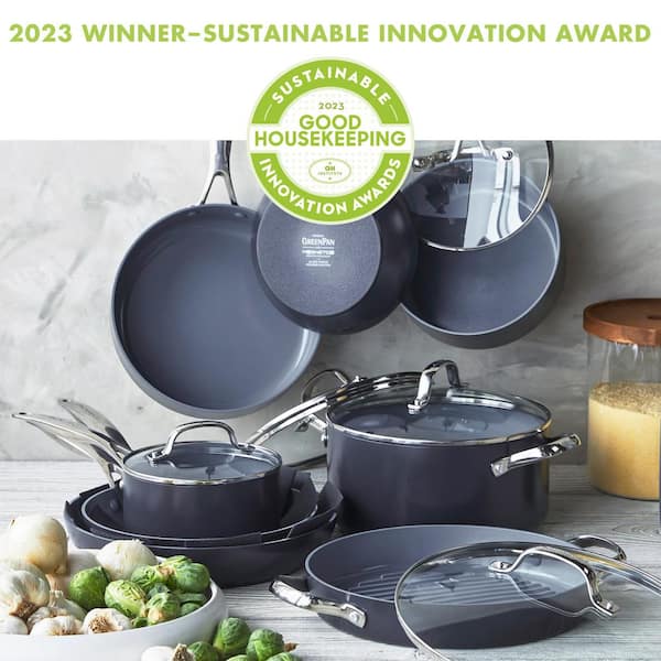Valencia Pro Hard Anodized Healthy Ceramic Nonstick 16 Piece Cookware Pots and Pans Set