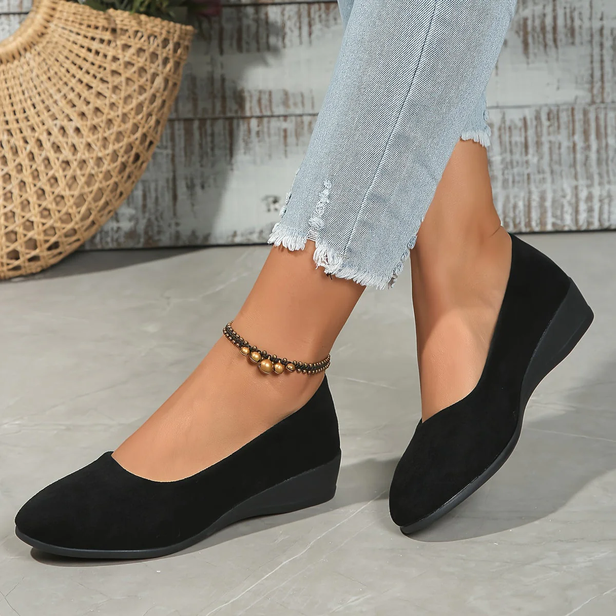 Éliane | Ballerines confortables à talon compensé