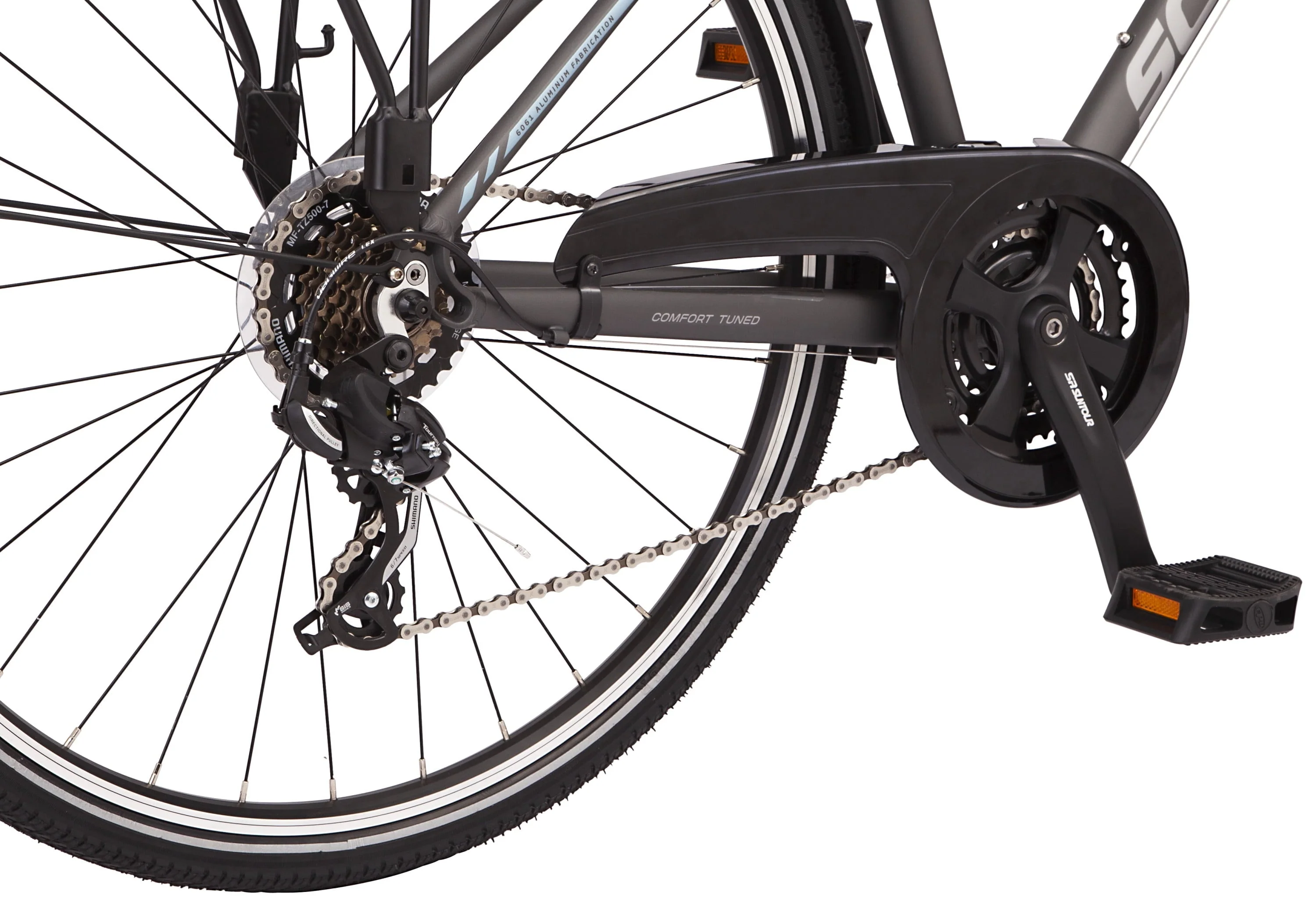 Network 6c Hybrid Bike, 21 Speed, 19.5 inch Frame, 700c Wheels, Gray - Image 7