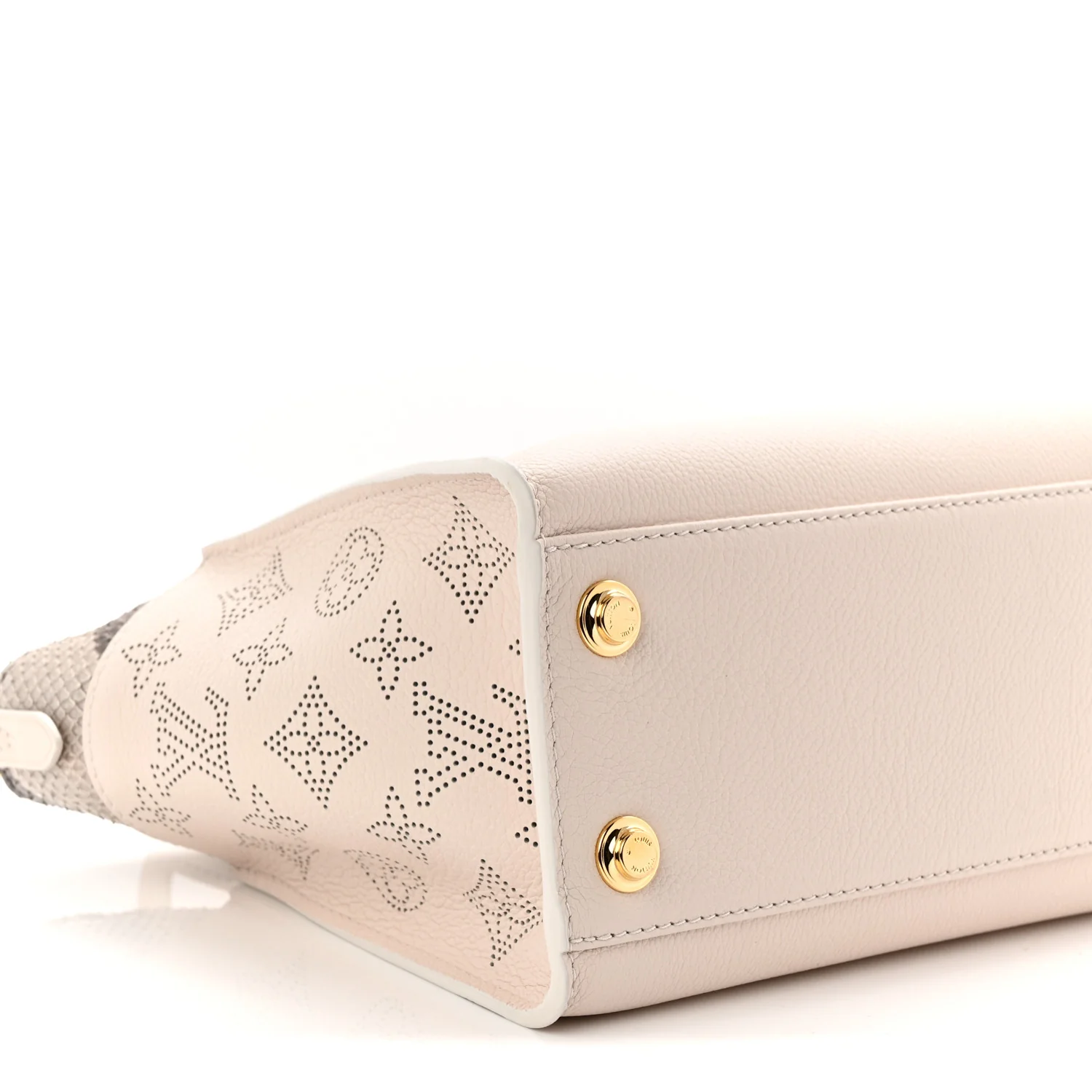 Calfskin Karung Snakeskin Mahina On My Side PM Quartz White