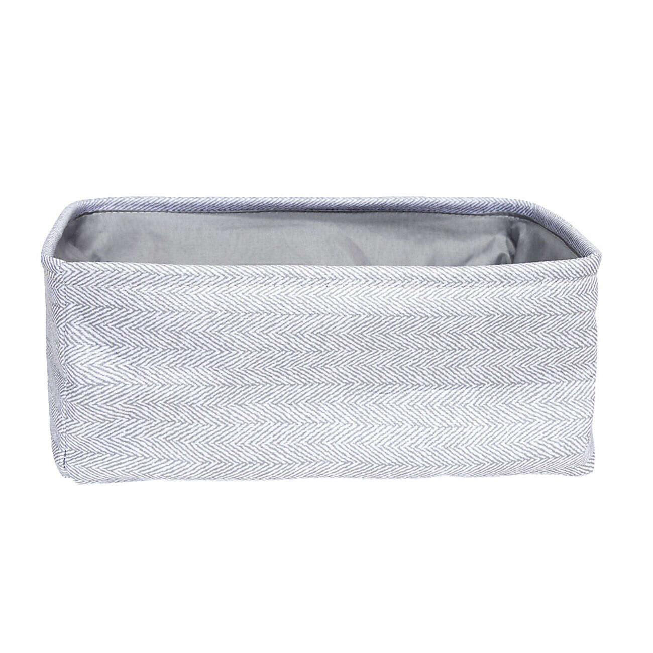 Panière de rangement rectangulaire tissé gris 35x24xH13cm
