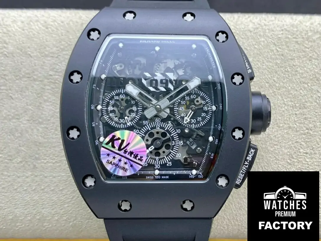 Richard Mille RM011 KV Factory Ceramic Black Strap