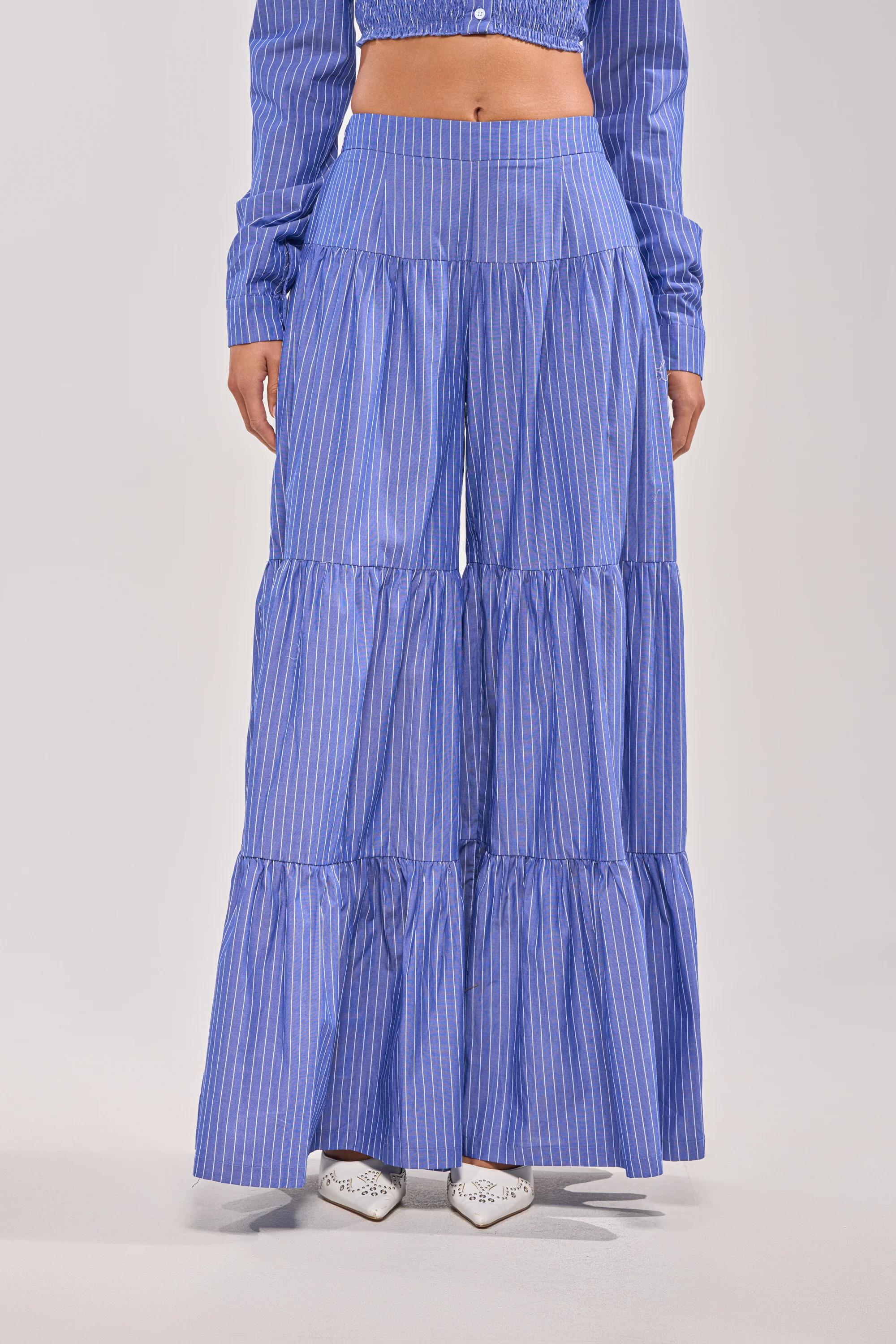 BUSINESS ONLY STRIPE PALAZZO PANT - Akira Store