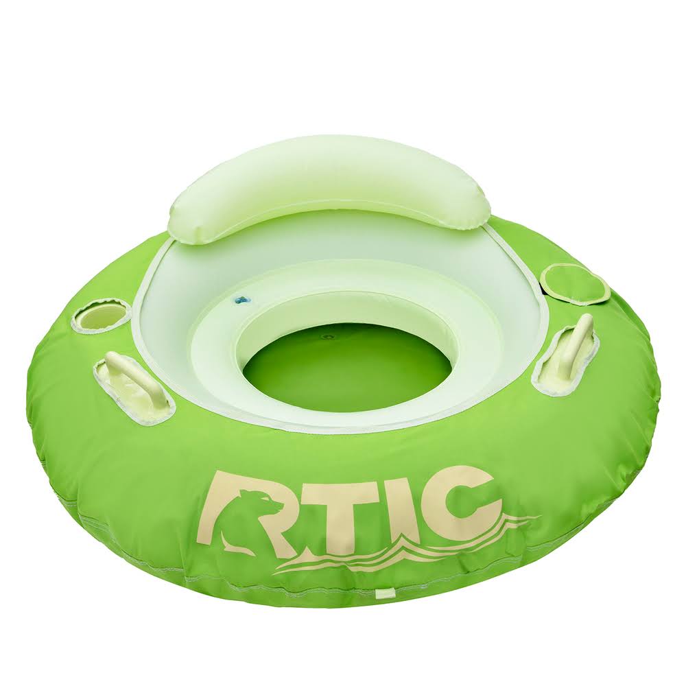 RTIC Tough River Tube, Tree Frog, Inflatable Water Raft with Heavy-Duty Handles, Drink Holder, and Backrest, Great for Pools, Lakes, rivers, adult