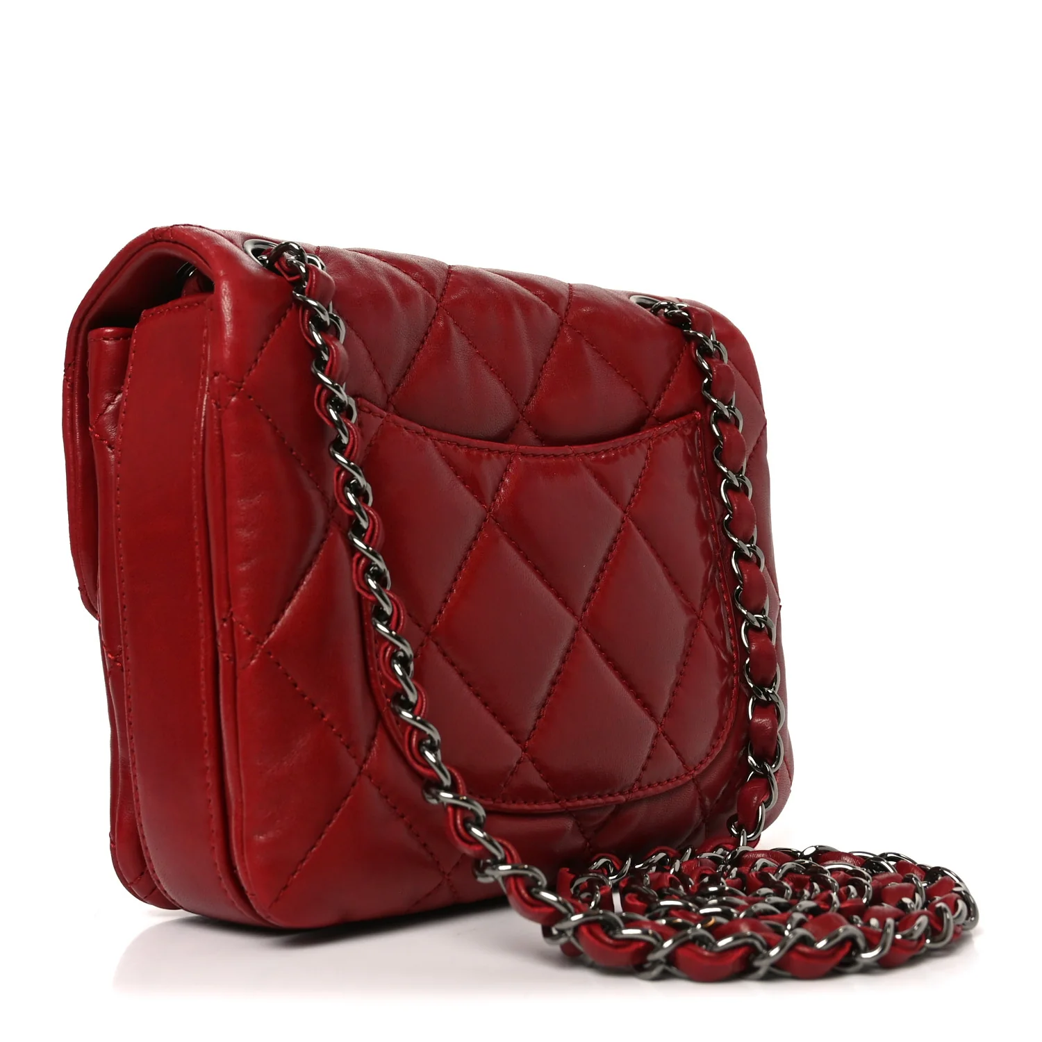Lambskin Quilted Mini Chanel 3 Flap Red