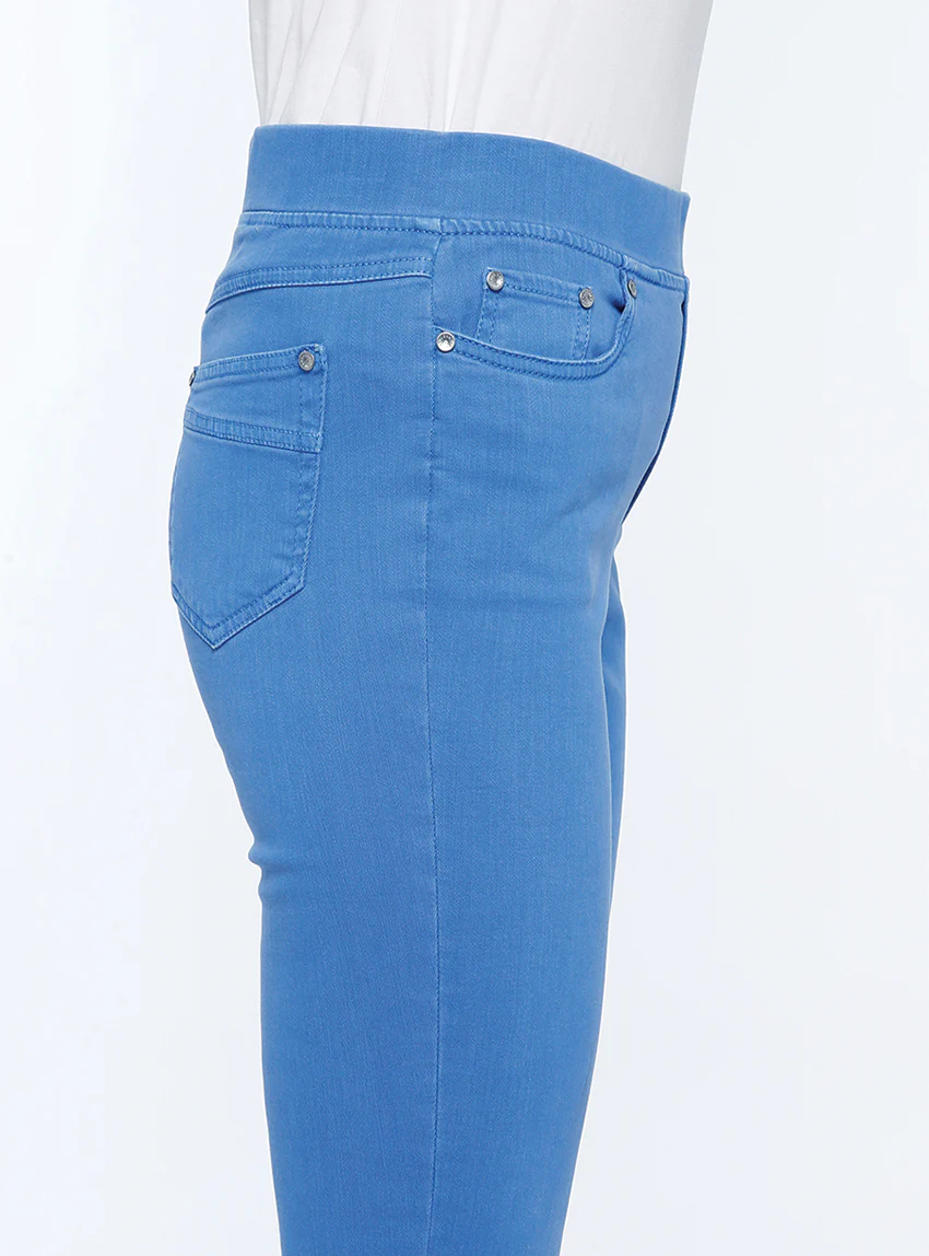 Pantacourt femme coton bleu