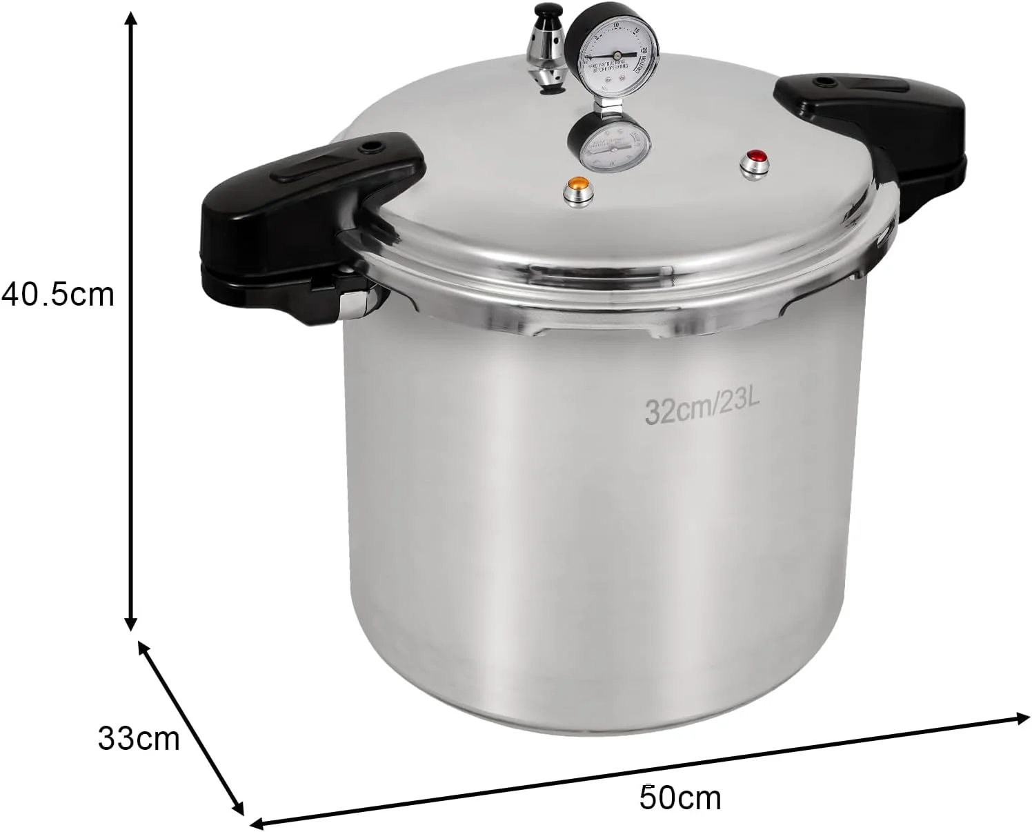 UNIFULL 24 Quart/23 Liter Pressure Cooker, Pressure Canner with Pressure Gauge, Pressure Relief Valve - 15 PSI, and Sealing Ring