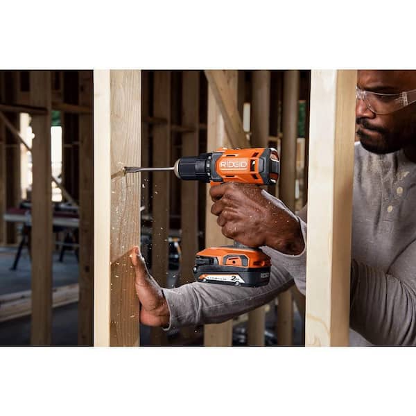 18V Cordless 2 Tool Combo Kit with 1/2 in Drill/Driver, 1/4 in Impact Driver, (2) 2 0 Ah Batteries, Charger, and Bag Image 9